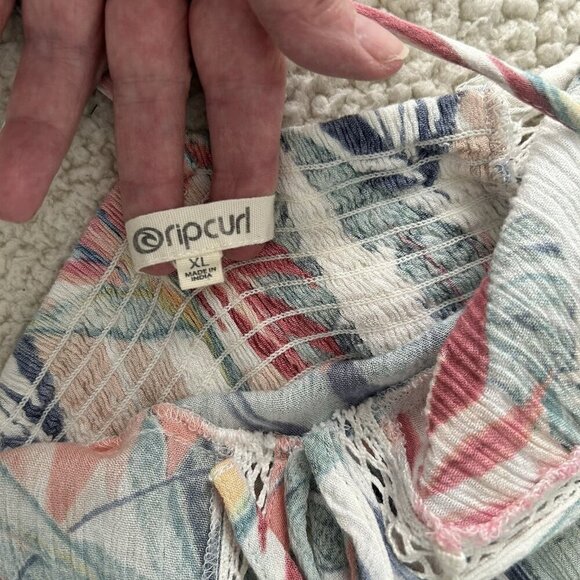 Rip Curl Sea Breeze Maxi Dress Beach Tropical Floral White Size XL - Picture 11 of 12